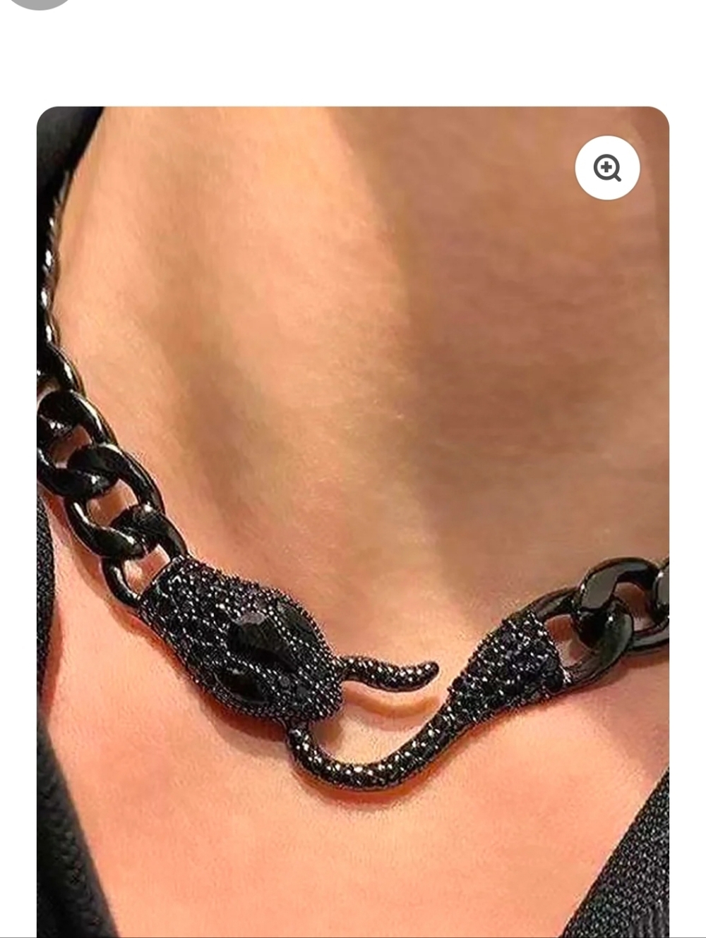 New Black Medusa Snake-Shaped Pendant Cuban LInk  Choker Necklace - Picture 3 of 5
